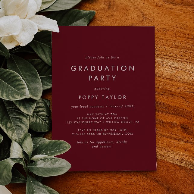 Invitation Chic Red Graduation Party (Créateur téléchargé)