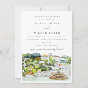 Invitation Chic River Cruise Pays Paysage Couples Douche