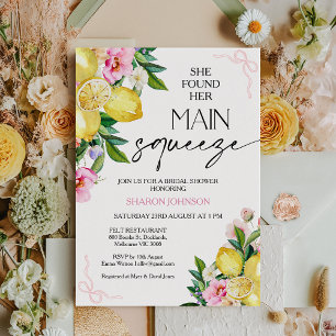 Invitation Chic Rose Elle A Trouvé Main Squeeze Fête des mari