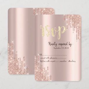 Invitation Chic Rose Gold Parties scintillant Drives RSVP