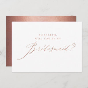 Invitation Chic Rose Parties scintillant or Script White Brid