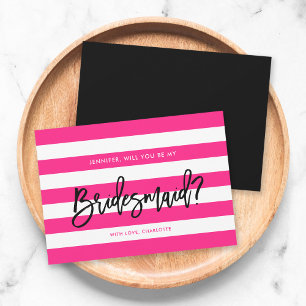 Invitation Chic Rose White Stripes Serez-Vous Ma Femme D'Accu