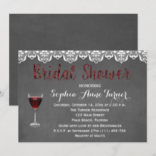 Invitation Chic Rustic Vin Dégustation Fête des mariées Invit
