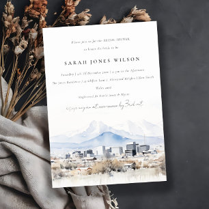 Invitation Chic Salt Lake City Utah Watercolor Fête des marié