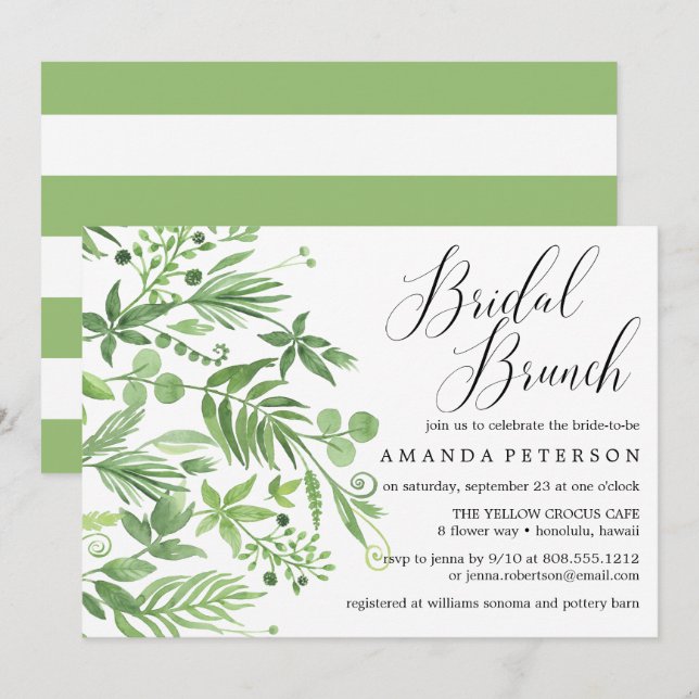 Invitation Chic sauvage de prairie aquarelle mariage de la nu (Devant / Derrière)