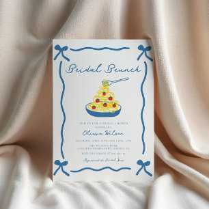 Invitation Chic Scribble Bow Fête des mariées italienne
