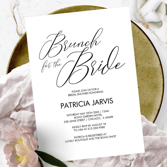 Invitation Chic Script Brunch pour la Fête des mariées de mar (Créateur téléchargé)