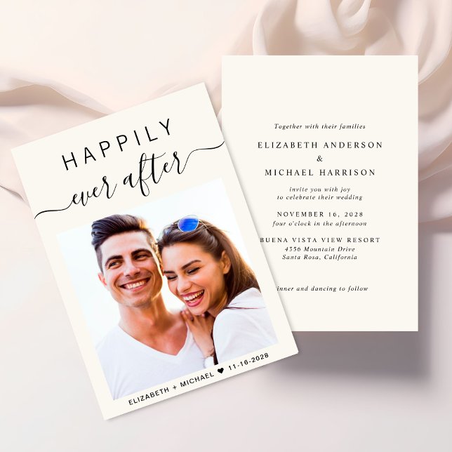 Invitation Chic Script Photo Mariage (Créateur téléchargé)