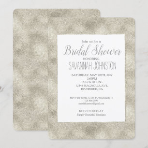 Invitation Chic Silver Glitz douche nuptiale