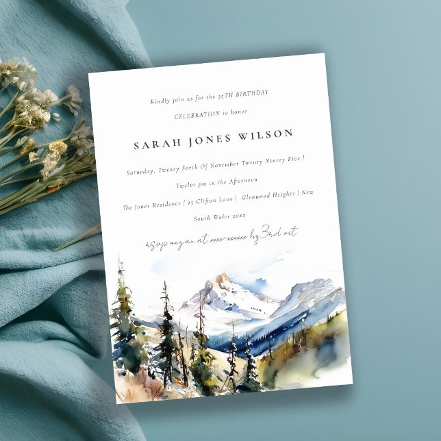 Invitation Chic Ski Mountain Telluride Colorado Anniversaire (Créateur téléchargé)