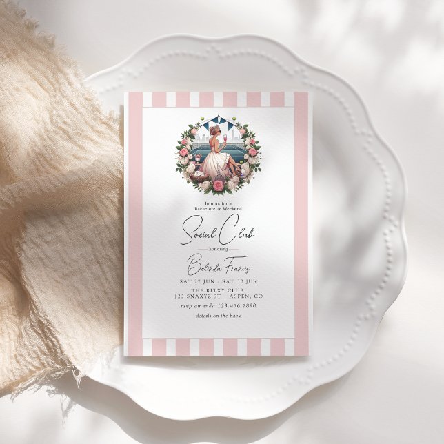 Invitation Chic Social Club Bachelorette Week-end (Chic Social Club Bachelorette Weekend Invitation)