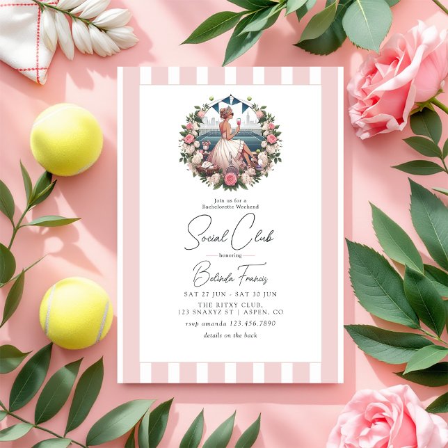 Invitation Chic Social Club Bachelorette Week-end (Chic Social Club Bachelorette Weekend Invitation)