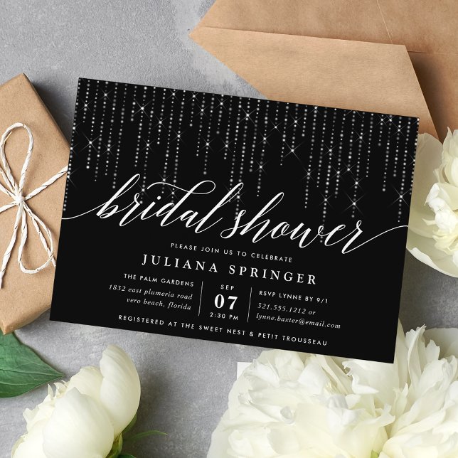 Invitation Chic String éclaire l'invitation de douche nuptial (Créateur téléchargé)