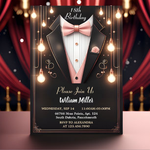 Invitation Chic Suit Award Hommes Adulte Tuxedo 18e Anniversa