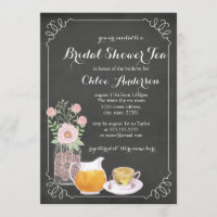 Invitation Chic Teacup Chalkboard Bridal Douche