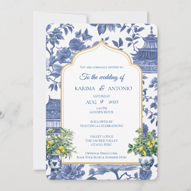 Invitation Chic-tique Infusion de Limoncello en style Chinois (Devant)
