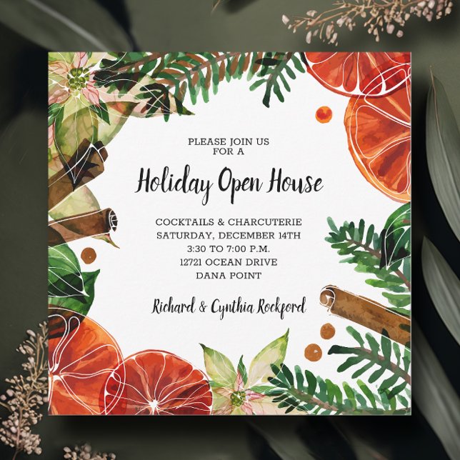Invitation Chic tranche orange et cannelle Noël (Créateur téléchargé)