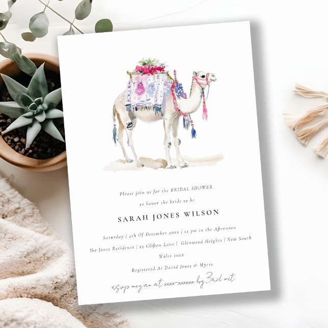 Invitation Chic Tropical Marocain Camel Fête des mariées (Créateur téléchargé)