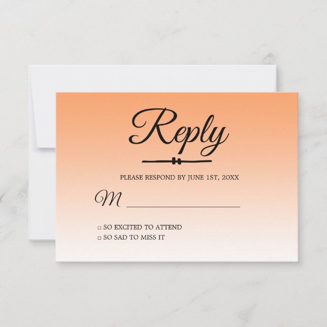 Invitation Chic Tropical Orange Ombre Sweet 16 RSVP (Devant)