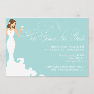 Invitation Chic Turquoise voici l'Invitation de douche de mar
