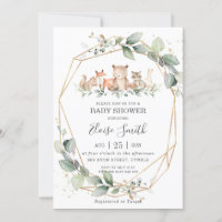 Chic verdure Bois Animaux Baby shower Neutre