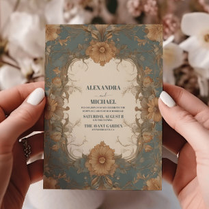 Invitation Chic Vintage Art Nouveau Floral Mariage
