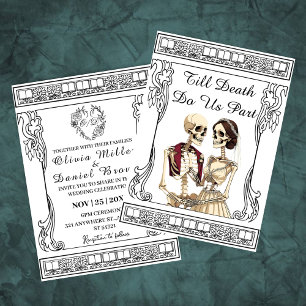 Invitation Chic Vintage Gothique Jusqu'à la mort Do Us Part M