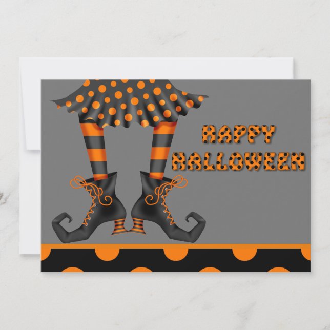 Invitation Chic Wicked Sorcière Jambes Costume Fête Invitatio (Devant)