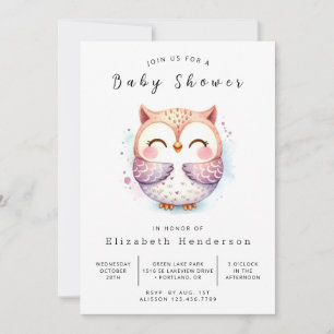Invitation Chic Wild Owl Baby shower