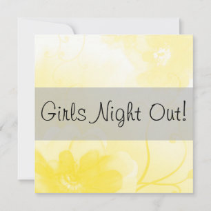 Invitation Chic Yellow and Gray Flower Girls Night Out