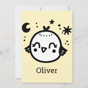 Invitation Chick gai - Kawaii Bird Line Art"