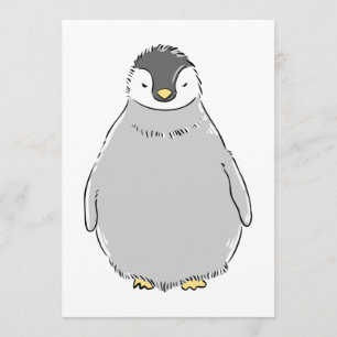 Invitation Chick Pingouin mignon