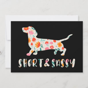 Invitation Chien à fleurs court et sassy Dachshund