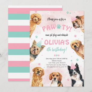 Invitation Chien Anniversaire Pawty