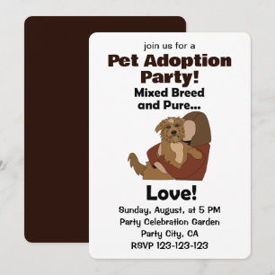 Invitation Chien bâtard Race mixte Amour pur Adoption d'anima