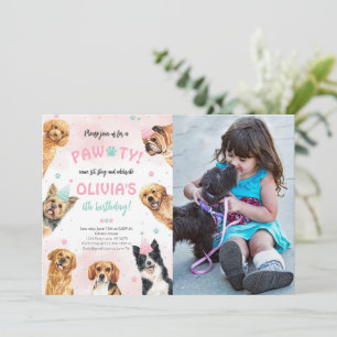 Invitation Chien Birthday Pawty Photo