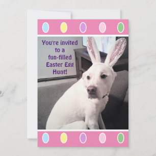 Invitation Chien blanc mignon avec la fête des Oreilles de la