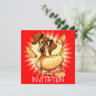 Invitation Chien chaud Dachshund