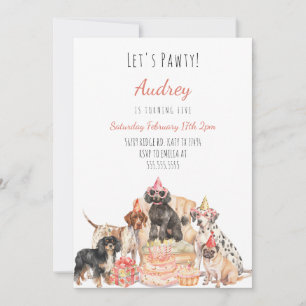 Invitation Chien Chien Pals Anniversaire Fille