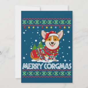 Invitation Chien Corgi Joyeux Corgmas Père Noël Corgi Noël la