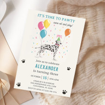 Chien dalmate Pawty Chiot fête d'anniversaire