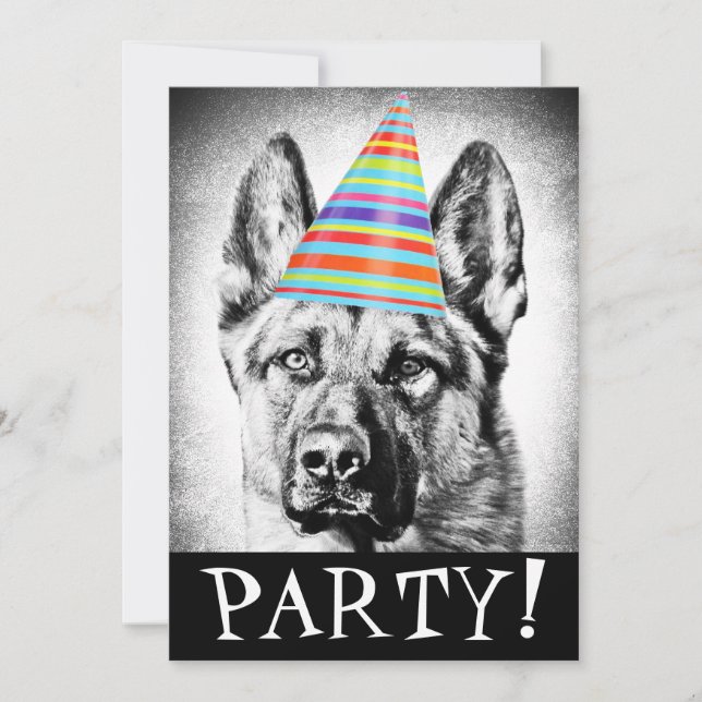 Invitation Chien de berger allemand (Devant)