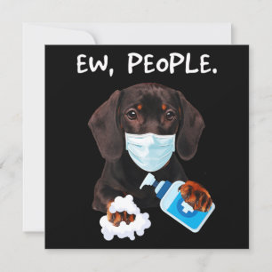 Invitation Chien de berger Ew People Dog Wearing A Face Mask 