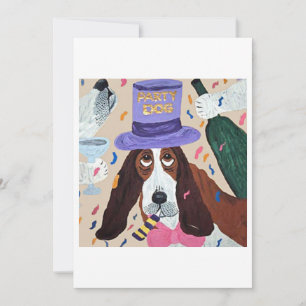 Invitation Chien de fête Basset Hound