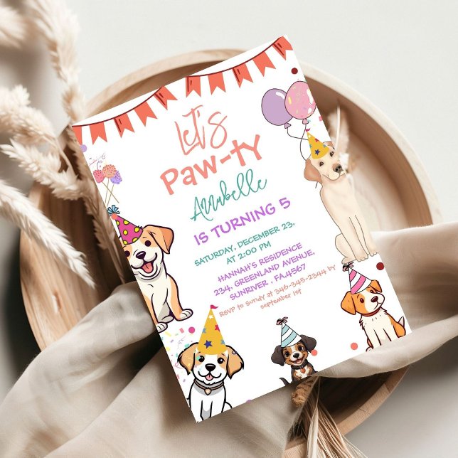 Invitation Chien de la fête des marionnettes Faisons Pawty An (Créateur téléchargé)