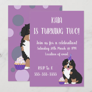 Invitation Chien de montagne bernois Chiot Anniversaire