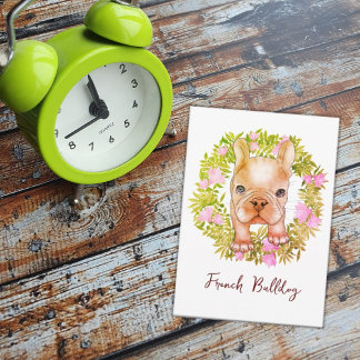 Invitation Chien de taureau français. Aquarelle