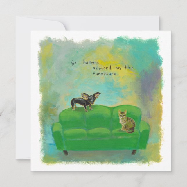 Invitation Chien et chat de chiwawa sur l'art d'original (Devant)