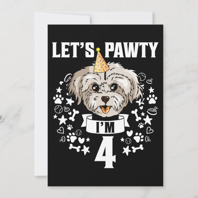 Invitation Chien Maltais Im 4 Chien Maltais 4e anniversaire (Devant)