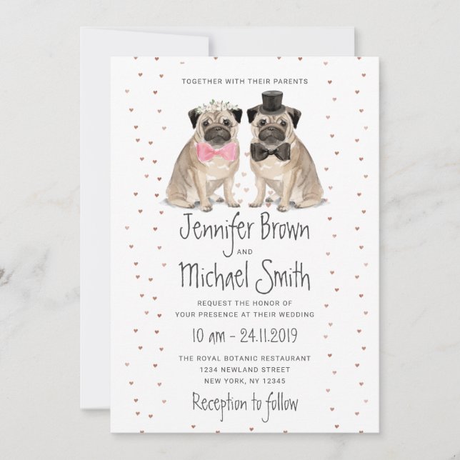Invitation Chien mariage carlin (Devant)